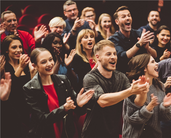 Brunton friends clapping and cheering