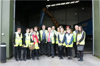 Young people visit Kinwegar recycling centre.