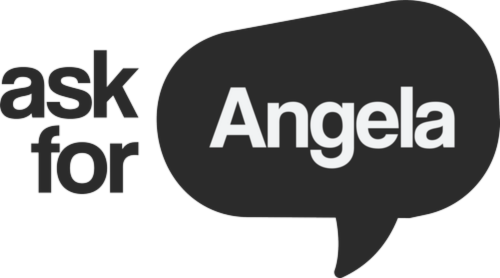 Ask for Angela logo BW