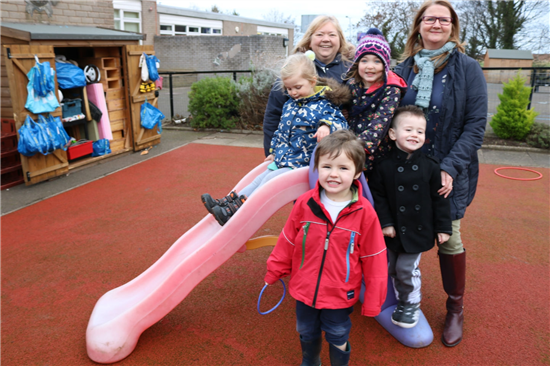 Innerwick Early Years; staff and pupils