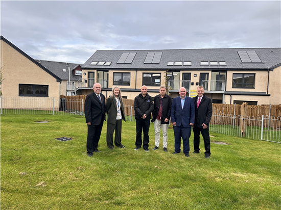 Council reps meet colleagues from JR Group, H&SCP and the Scottish Government at the Fa\'side Lodge site in Tranent